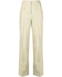 Calvin Klein - Pantalon droit en coton à taille haute - Lyst