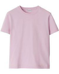 Burberry - Logo-embroidered Cotton T-shirt - Lyst
