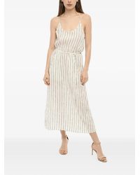Woolrich - Belted Striped Midi Dress - Lyst