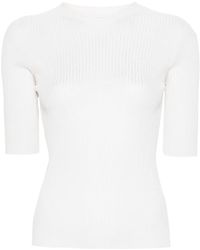 Peserico - Crew-neck Fine-ribbed T-shirt - Lyst