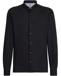Brunello Cucinelli - Mandarin-Collar Shirt - Lyst