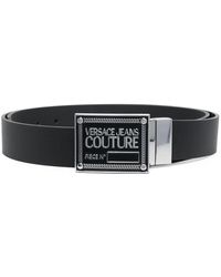 Versace Jeans Couture Buckle Leather Belt - Black