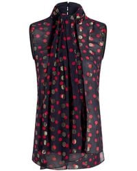 Adam Lippes - Swayze Polka-Dot Scarf-Neck Top - Lyst