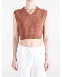Lemaire - V-Neck Cropped Sweater Vest - Lyst