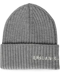 Ruslan Baginskiy - Logo-Embroidered Ribbed-Knit Beanie Hat - Lyst