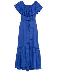 P.A.R.O.S.H. - Tie-Belt Maxi Dress - Lyst
