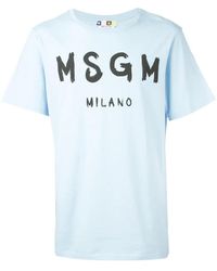 MSGM - Logo Print T-Shirt - Lyst