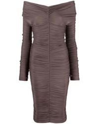 ANDAMANE - Schulterfreies Kleid Mit Raffungen - Lyst