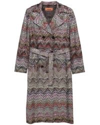Missoni - Multicolor Viscose Blend Trench Coat - Lyst
