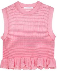 Cecilie Bahnsen - Fringed-Hem Sleeveless Top - Lyst
