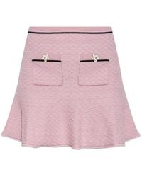 Self-Portrait - Flower-Button Mini Skirt - Lyst