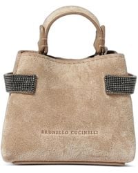 Brunello Cucinelli - Micro Essence Suede Tote Bag - Lyst
