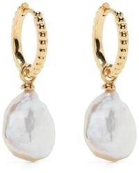 Dower & Hall - Orecchini A Cerchio Dotty Keshi Luna - Lyst