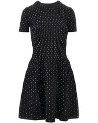 Emporio Armani - Ribbed-Knit Flared Dress - Lyst