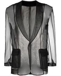 Tessitura - Silk See-Through Blazer - Lyst