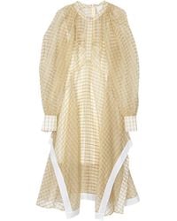 3.1 Phillip Lim - Geruite Midi-Jurk Met Pofmouwen - Lyst