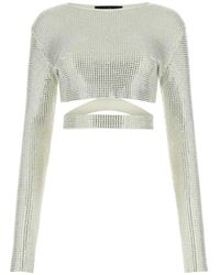 ANDREADAMO - Crystal-Embellished Blouse - Lyst