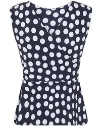 La Petite Robe Di Chiara Boni - Polka-Dot Wrap Top - Lyst