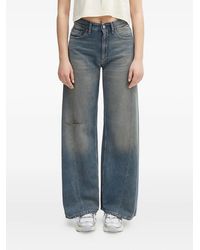 MM6 by Maison Margiela - Faded-Wash Wide-Leg Jeans - Lyst