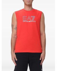 EA7 - Logo-Print Cotton Vest - Lyst