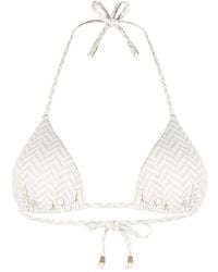 Twinset - Herringbone-Pattern Bikini Top - Lyst