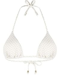 Twinset - Herringbone-Pattern Bikini Top - Lyst