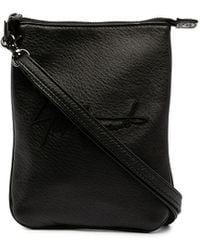 discord Yohji Yamamoto - Logo-embroidered Leather Shoulder Bag - Lyst