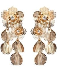 Carolina Herrera - Floral-Drop Clip-On Earrings - Lyst