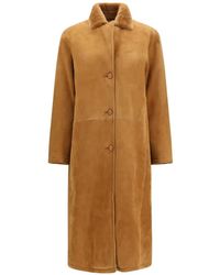 S.w.o.r.d 6.6.44 - Shearling-Collar Leather Coat - Lyst