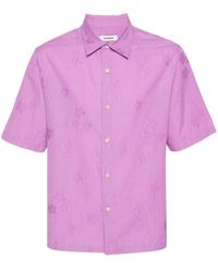 Sandro - Floral-embroidery Cotton Shirt - Lyst