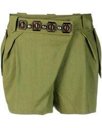 Alberta Ferretti - Stone-Detailing Low-Rise Mini Shorts - Lyst
