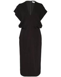 Stella McCartney - V-Neck Batwing-Sleeve Midi Dress - Lyst