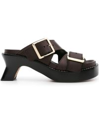 Loewe - 70mm Buckled Leather Mules - Lyst