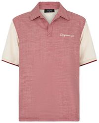 DSquared² - Virgin Wool Linen Pied De Poule Polo - Lyst