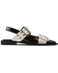 Ganni - And Slingback Ballerina Flats With Buckles - Lyst