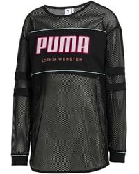 PUMA - Mesh-Panel Long-Sleeve Top - Lyst