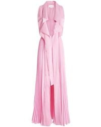 Genny - Sleeveless Lace Pleated Trench Coat - Lyst