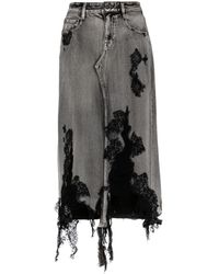 JNBY - Denim Maxi-Rok Met Patchwork Van Kant - Lyst