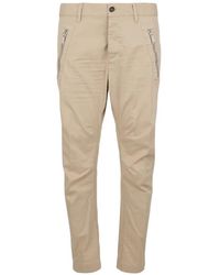 DSquared² - Zip-Detail Chino Trousers - Lyst