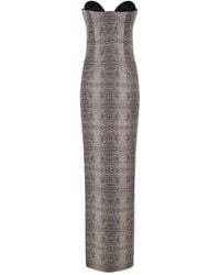 Elisabetta Franchi - Carpet Kleid Mit Python-Print - Lyst
