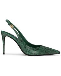 Dolce & Gabbana - Snakeskin-effect Slingback Pumps - Lyst