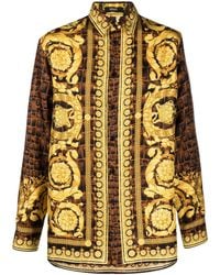 Versace - Camicia in seta a stampa - Lyst