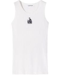 Lanvin - Canotta Con Ricamo - Lyst