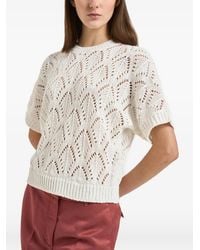 Peserico - T-Shirt En Maille Pointelle - Lyst