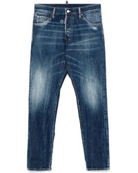 DSquared² - Classic Straight-Leg Jeans With Faded Wash And Distressed Details - Lyst