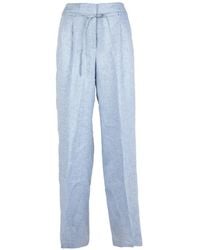 Peserico - Belted Straight-Leg Trousers - Lyst