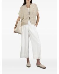 Brunello Cucinelli - Sequin-Embellished Open-Knit Cardigan - Lyst