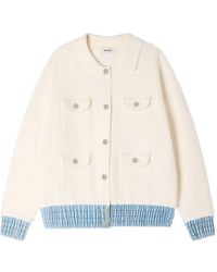 Sandro - Cardigan With Denim Details - Lyst