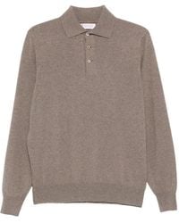 Brunello Cucinelli - Long-Sleeve Cashmere Polo Sweater - Lyst
