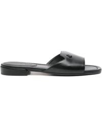 Jimmy Choo - Dina Flat Leather Sandals - Lyst